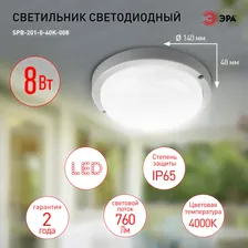 Светодиодный светильник SPB-201-0-40К-008 ЭРА