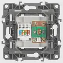 Розетка ЭРА 12 слоновая кость, 2-местная, телевизионная, компьютерная, RJ45